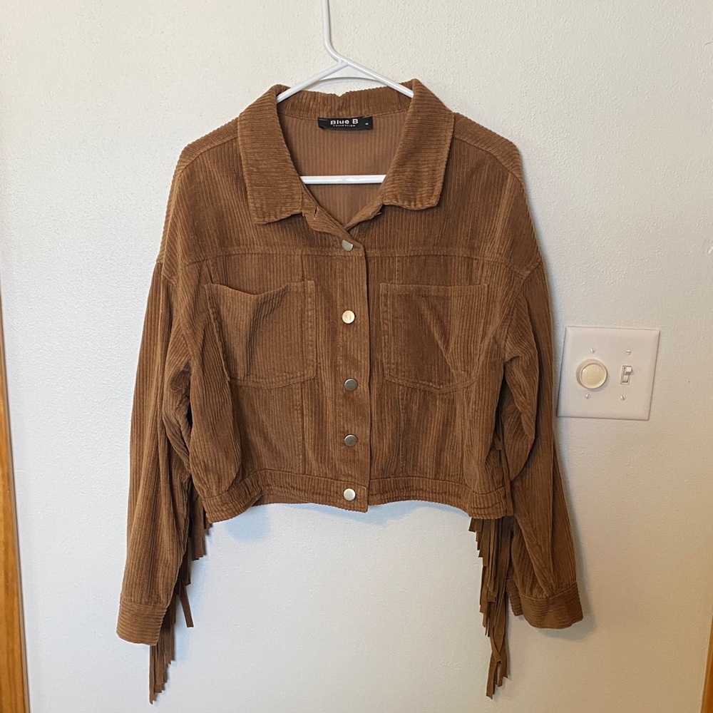 Faux Suede Fringe Jacket